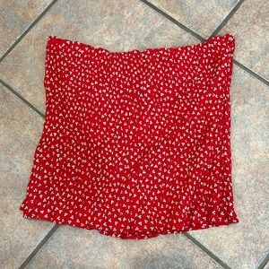 NWT red floral tube top size small